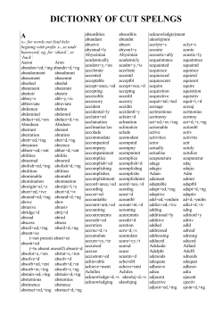 Cut Spelling Dictionary - The English Spelling Society