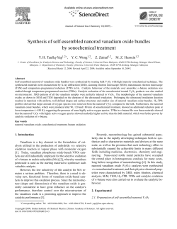 Synthesis of self-assembled nanorod vanadium oxide bundles by