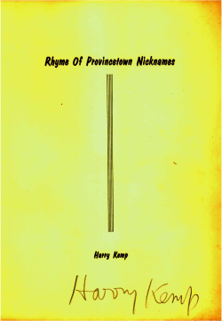 Rhyme Of Provincetown Nicknames