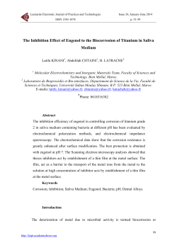 The Inhibition Effect of Eugenol to the Biocorrosion of Titanium in