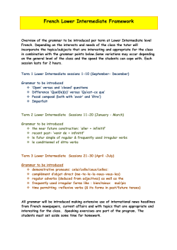 French Lower Intermediate Framework