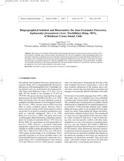 Biogeographical Isolation and Bioacoustics