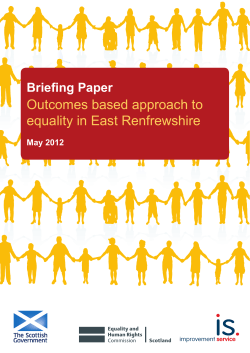 Outcomes based approach to equality in East Renfrewshire