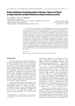 Kinetics Modelling of the Biodegradation of Benzene, Toluene and