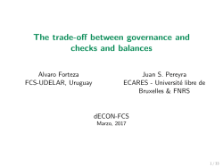 The trade-off between governance and checks and balances