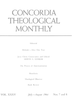 concordia theological monthly - Concordia Theological Seminary