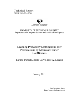 Technical Report Learning Probability Distributions over