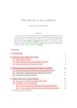 K&auml;hler Ricci flow on Fano manfiolds(I)