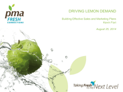 DRIVING LEMON DEMAND - Produce Marketing Association