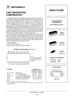 4-BIT MAGNITUDE COMPARATOR SN54/74LS85