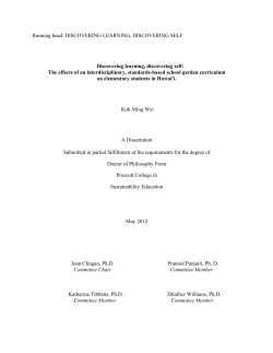 Discovering learning, discovering self