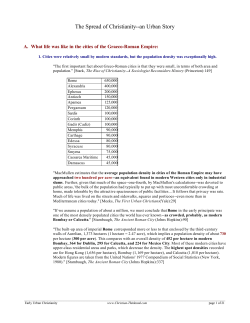 The Spread of Christianity--an Urban Story