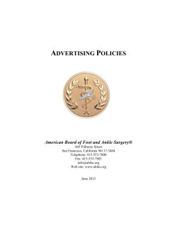 ABFAS Advertising Policies - American Board of Foot and Ankle