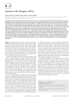 Initiation with Elongator tRNAs - MCBL