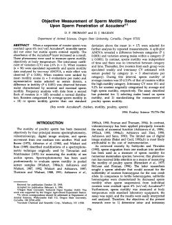 Objective Measurement of Sperm Motility Based Upon Sperm