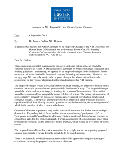 Comment on NIH Proposal to Fund Human
