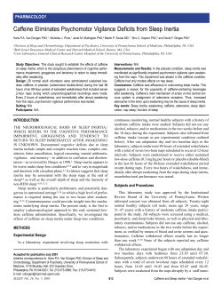 Caffeine Eliminates Psychomotor Vigilance Deficits from Sleep Inertia