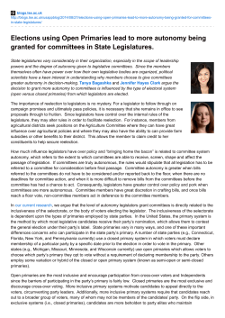 Elections using Open Primaries lead to more autonomy being