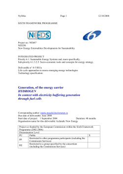 Generation, of the energy carrier HYDROGEN In context with