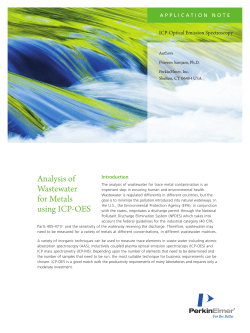 Analysis of Wastewater for Metals using ICP-OES