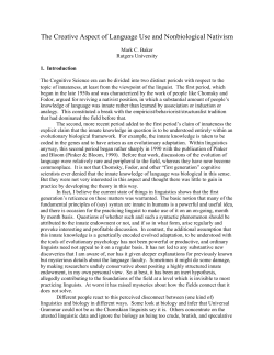 The Creative Aspect of Language Use and