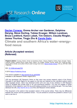 Climate and southern Africa`s water–energy– food nexus Article