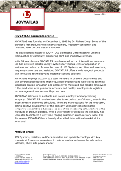 JOVYATLAS corporate profile Product areas: