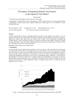 The Impact of Regulating Bluefin Tuna Exports on the Japanese