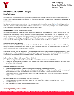 Family Camp - YMCA Calgary