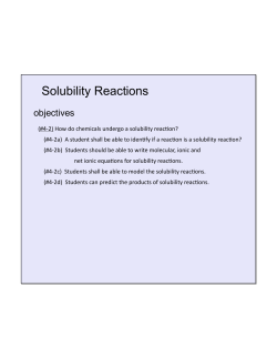 Solubility Reactions