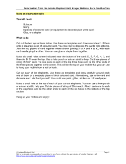 Make an elephant mobile You will need: Scissors String 8 pieces of