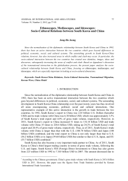 Socio-Cultural Relations between South Korea and China - S