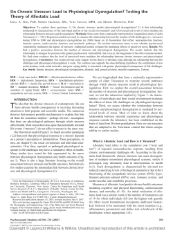 Do Chronic Stressors Lead to Physiological