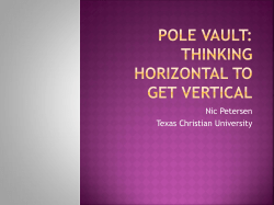 Pole Vault: thinking horizontal to get vertical