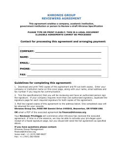 KHRONOS GROUP REVIEWERS AGREEMENT