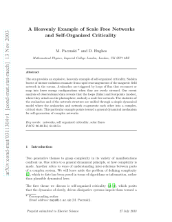 A Heavenly Example of Scale Free Networks and Self
