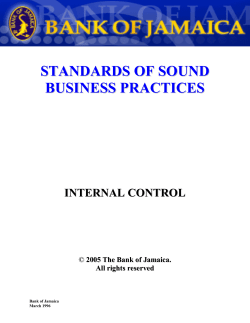 internal control - Bank of Jamaica