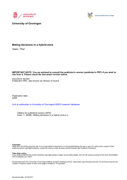 Mating decisions in a hybrid zone Veen, Thor