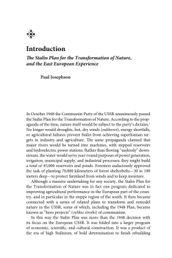 Introduction: The Stalin Plan for the