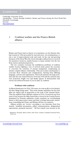 1 Coalition warfare and the Franco-British alliance - Beck-Shop