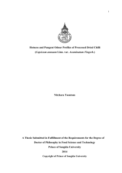 Hotness and Pungent Odour Profiles of Processed Dried Chilli