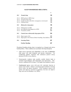 e) Sleep Disordered Breathing