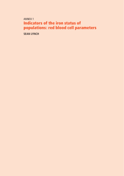 Indicators of the iron status of populations: red blood cell parameters