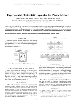 Experimental Electrostatic Separator for Plastic Mixture