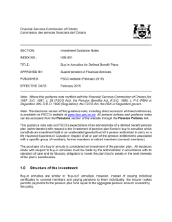 Buy-In Annuities for Defined Benefit Plans