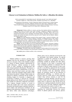 Glucose Level Estimation in Diabetes Mellitus By Saliva