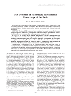 MR Detection of Hyperacute Parenchymal Hemorrhage of the Brain
