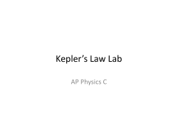 Kepler`s Law Lab Instructions