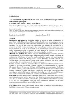 The antimicrobial potential of ten often used mouthwashes against
