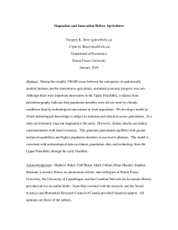 Stagnation and Innovation Before Agriculture Gregory K